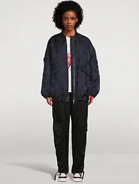 Botanical Jacquard Bomber Jacket