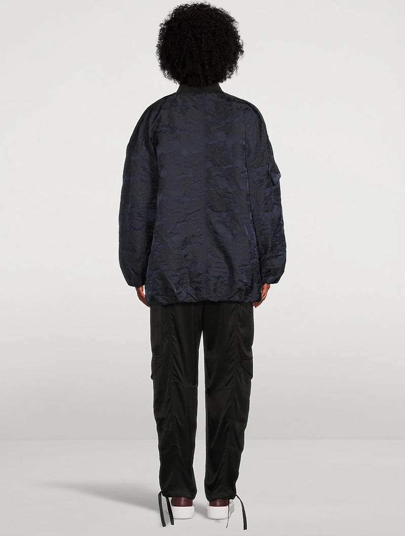 Botanical Jacquard Bomber Jacket