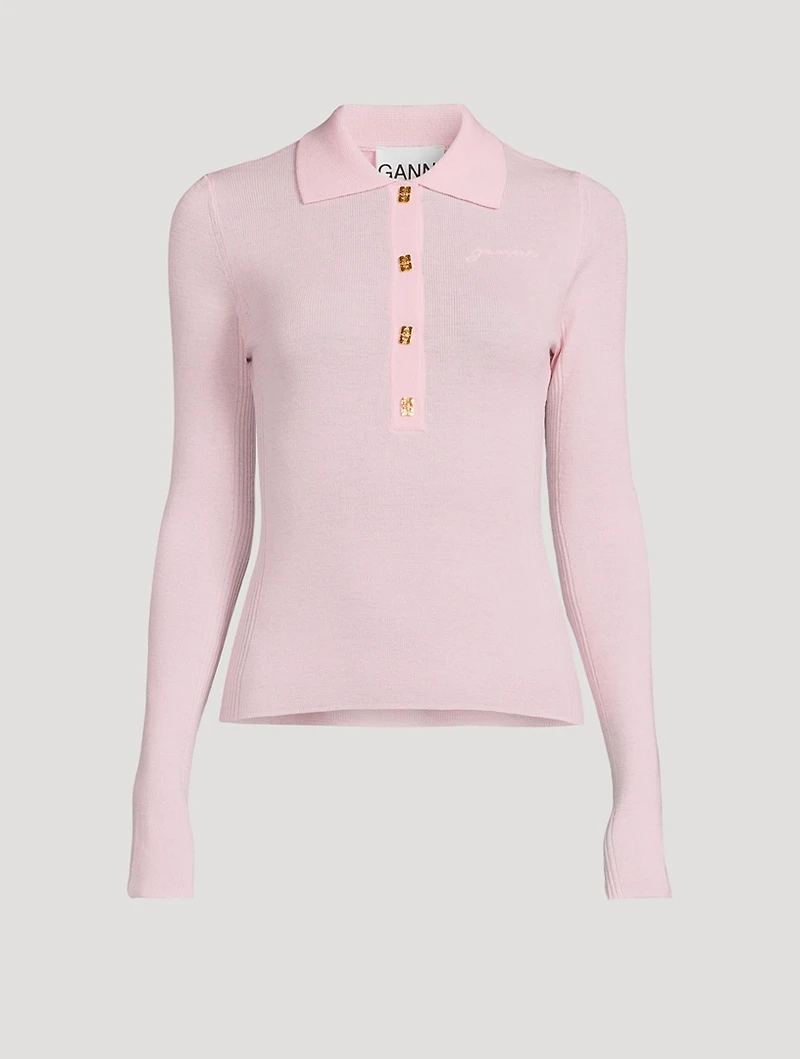 Merino Wool Polo Sweater