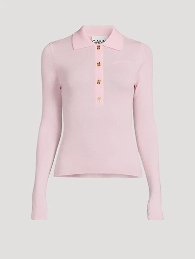 Merino Wool Polo Sweater