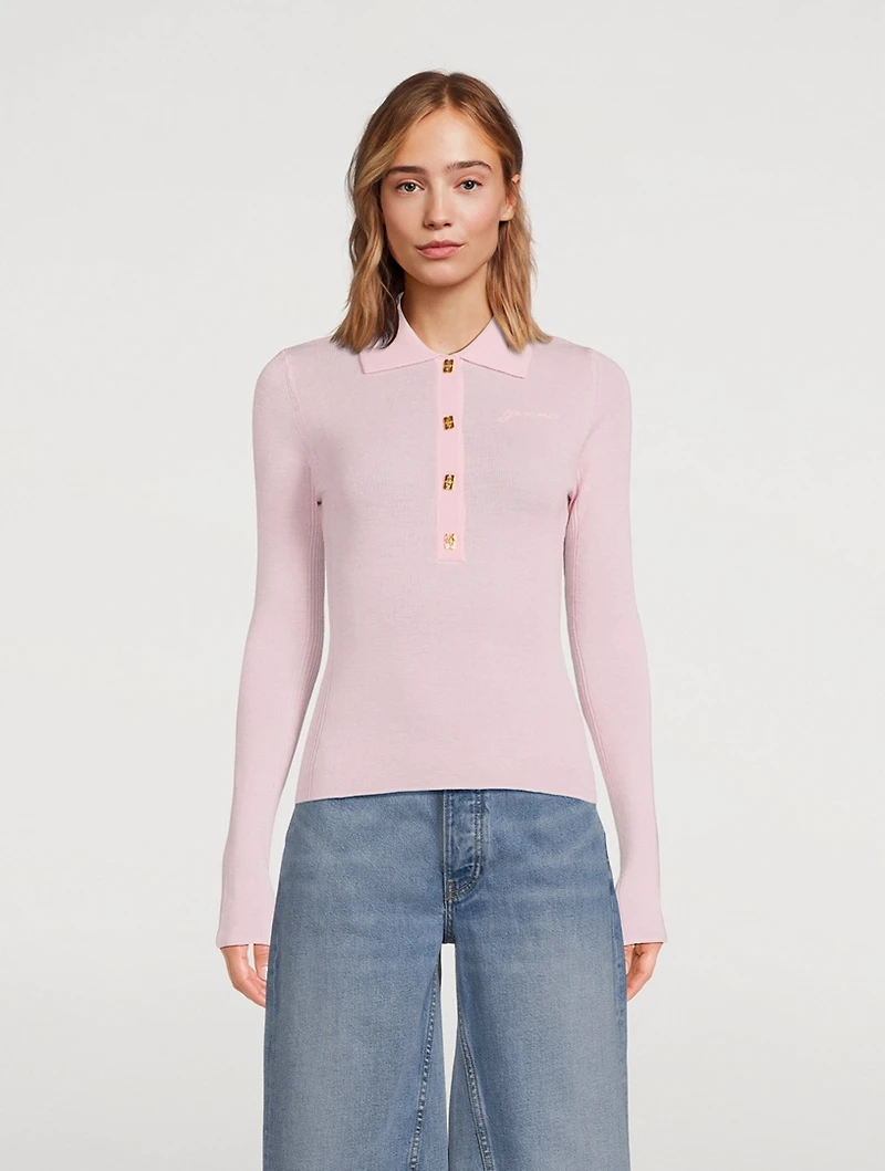 Merino Wool Polo Sweater