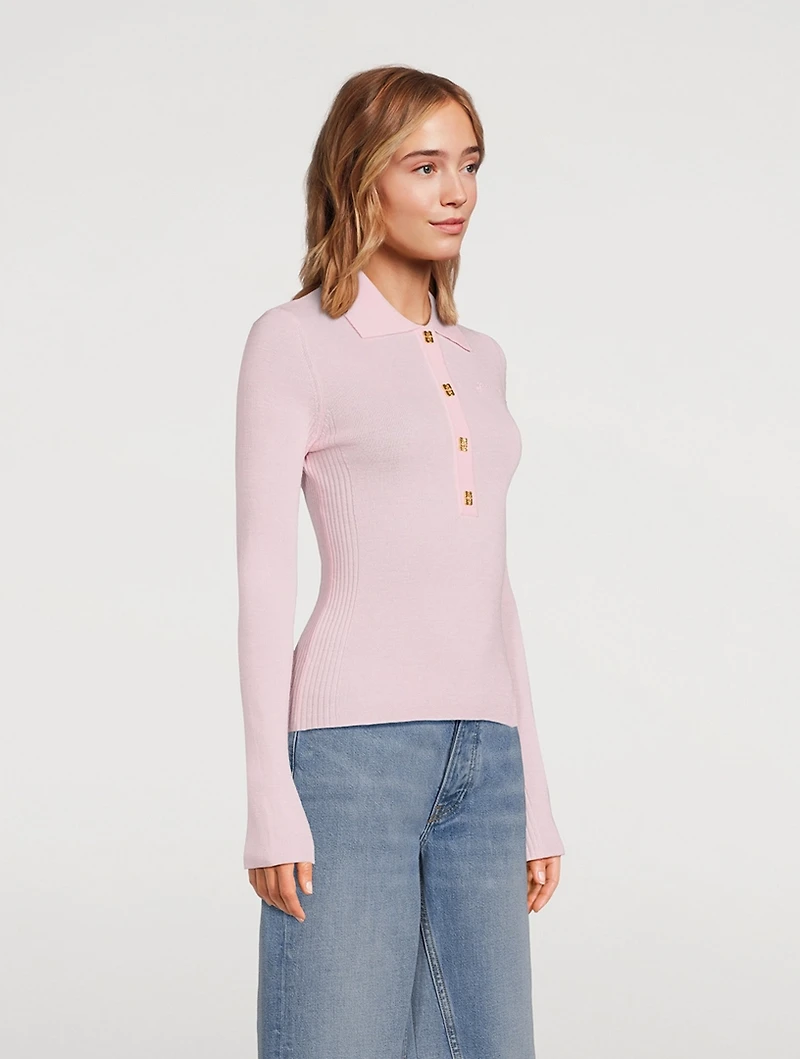 Merino Wool Polo Sweater
