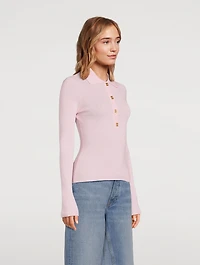 Merino Wool Polo Sweater