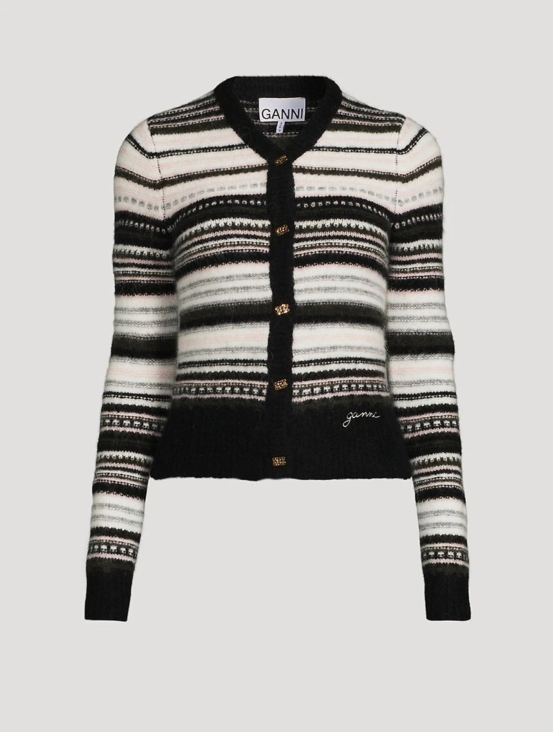 Stripe Jacquard Cardigan
