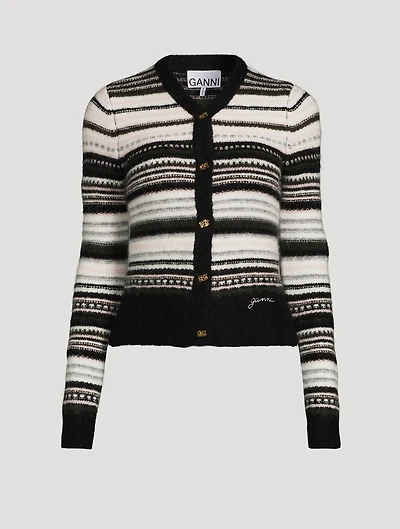 Stripe Jacquard Cardigan