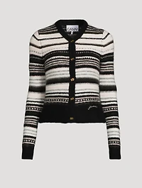 Stripe Jacquard Cardigan