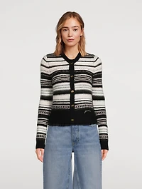 Stripe Jacquard Cardigan