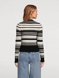 Stripe Jacquard Cardigan