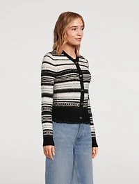 Stripe Jacquard Cardigan