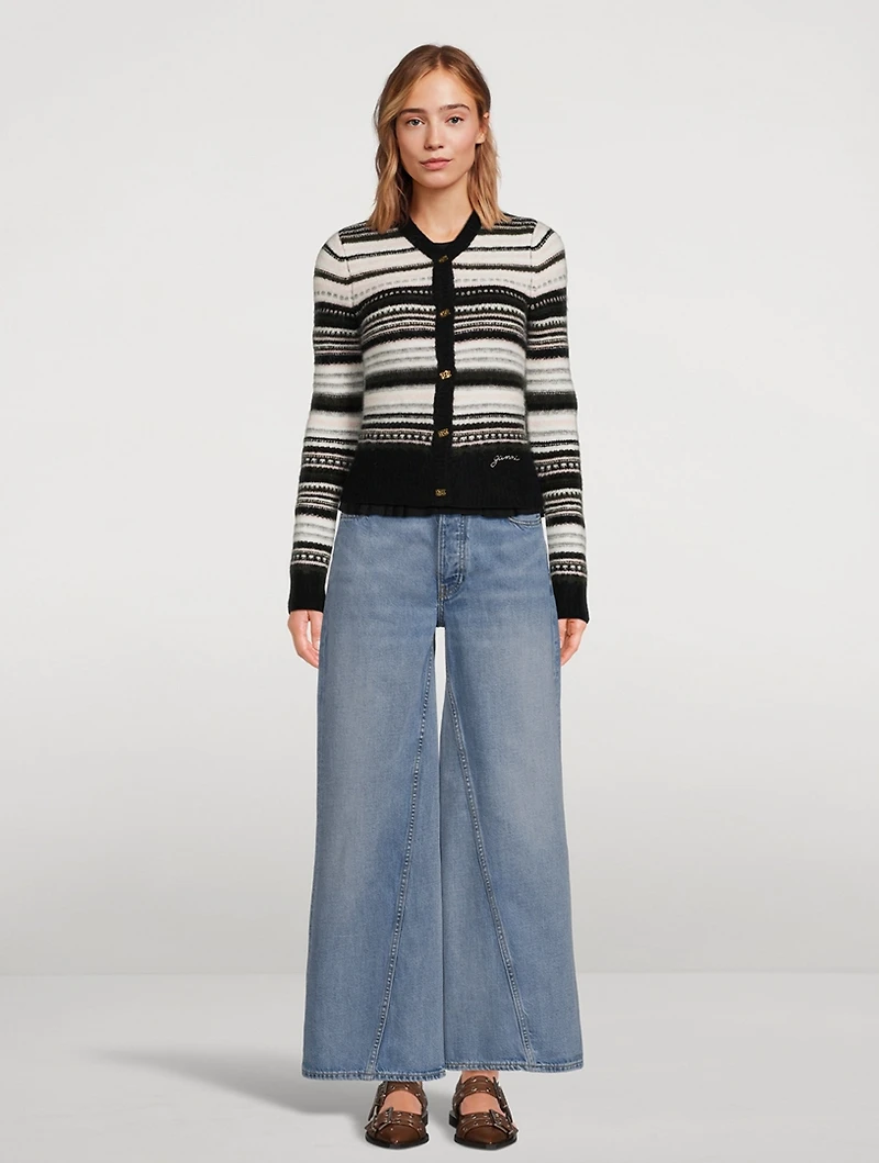 Stripe Jacquard Cardigan