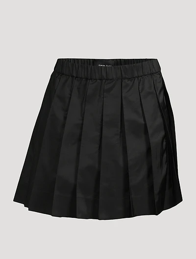 Pleated Taffeta Mini Skirt