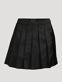 Pleated Taffeta Mini Skirt