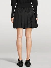 Pleated Taffeta Mini Skirt