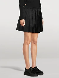 Pleated Taffeta Mini Skirt