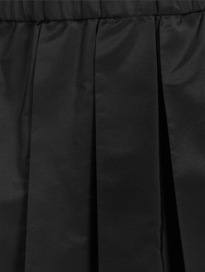 Pleated Taffeta Mini Skirt