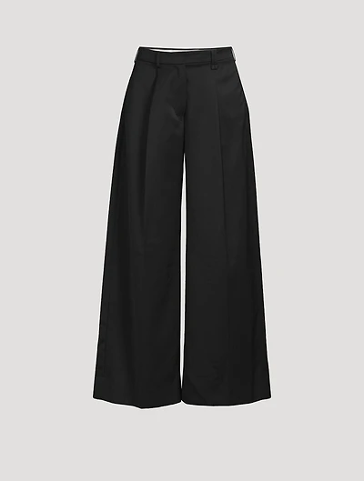 Venetian Wool Wide-Leg Trousers