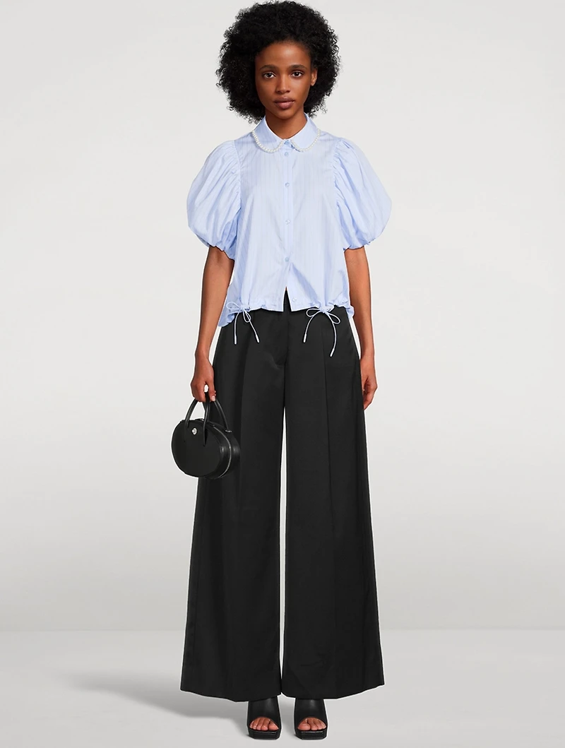 Venetian Wool Wide-Leg Trousers