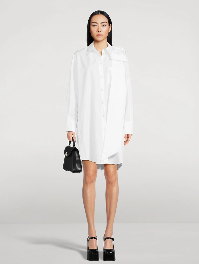 Bow-Shoulder Poplin Shirt