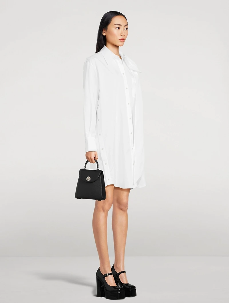 Bow-Shoulder Poplin Shirt