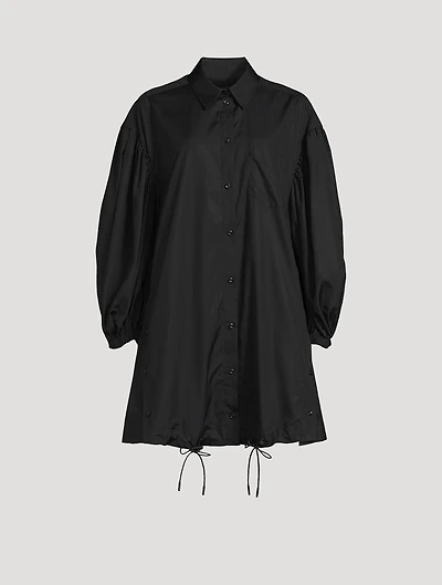 Puff-Sleeve Shirt Dress