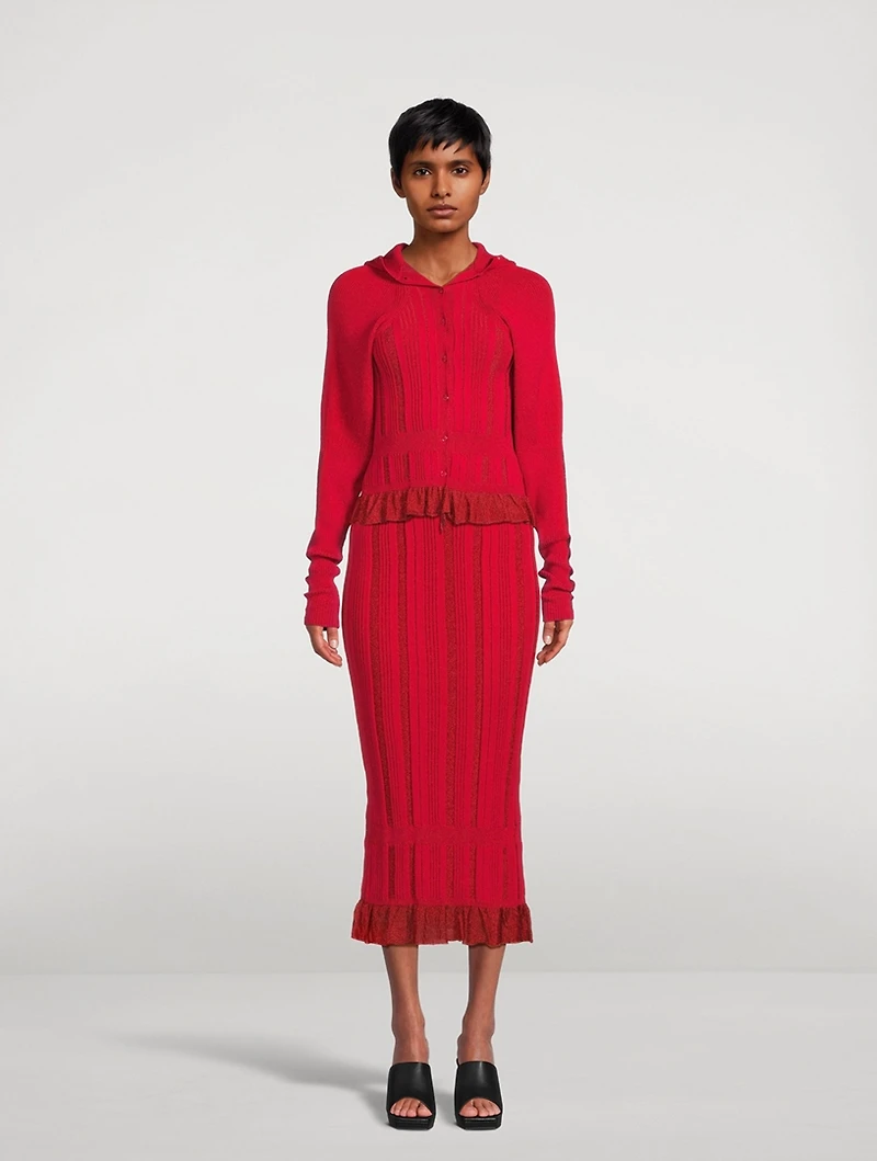 Tinsel Knit Midi Skirt