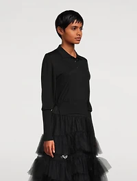 Wool Silk Polo Sweater