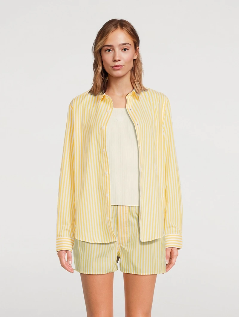 SRC-Embroidered Shirt Stripe Print
