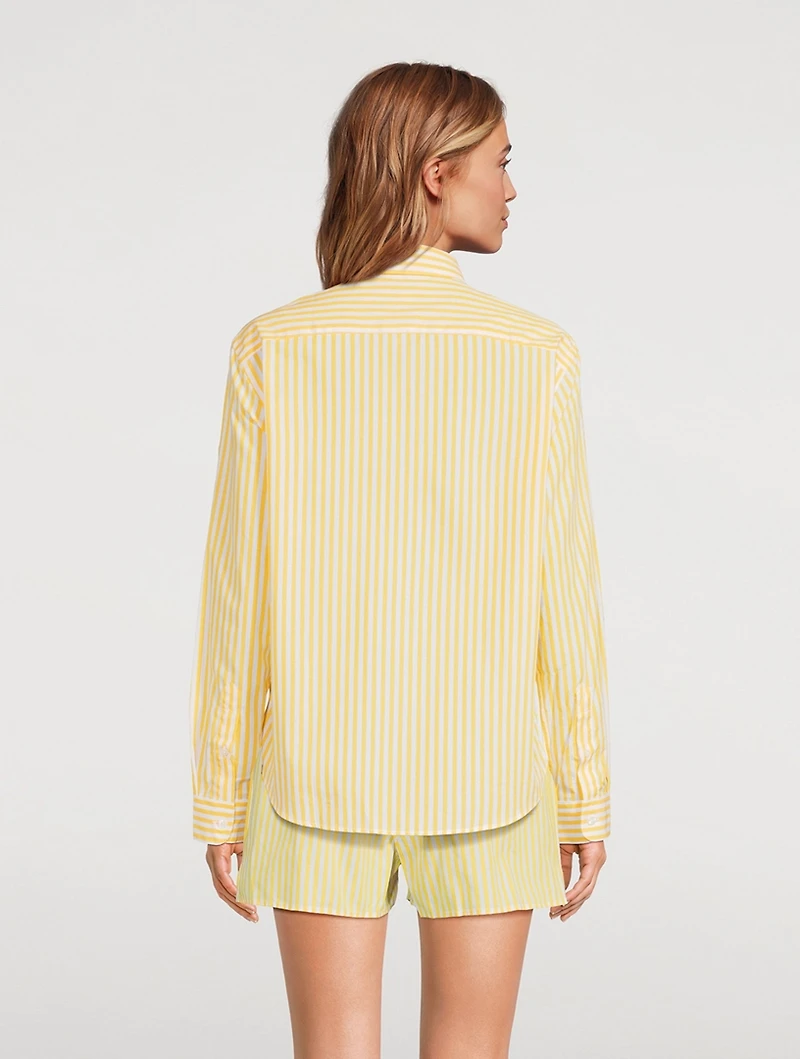 SRC-Embroidered Shirt Stripe Print