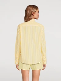 SRC-Embroidered Shirt Stripe Print