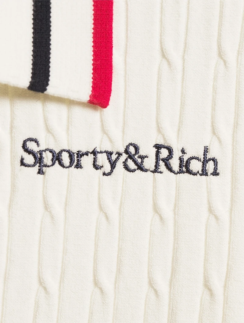 Mila Serif Logo Polo Sweater