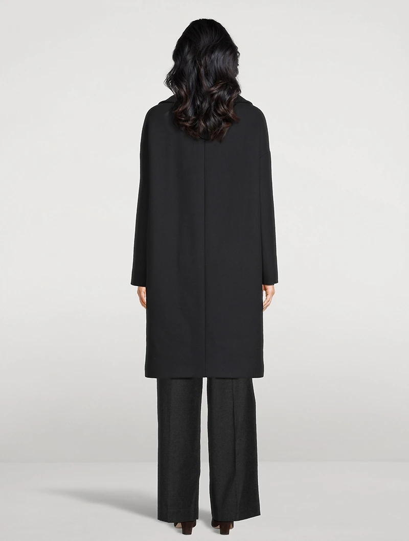 Layered Stretch Wool And Nylon Coat