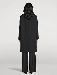 Layered Stretch Wool And Nylon Coat