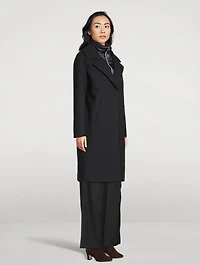 Layered Stretch Wool And Nylon Coat