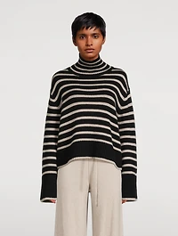 Fleur Cashmere Turtleneck Sweater Stripe