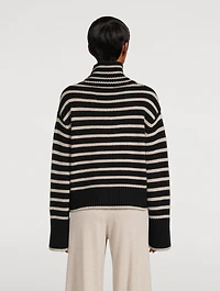 Fleur Cashmere Turtleneck Sweater Stripe