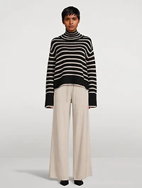 Fleur Cashmere Turtleneck Sweater Stripe