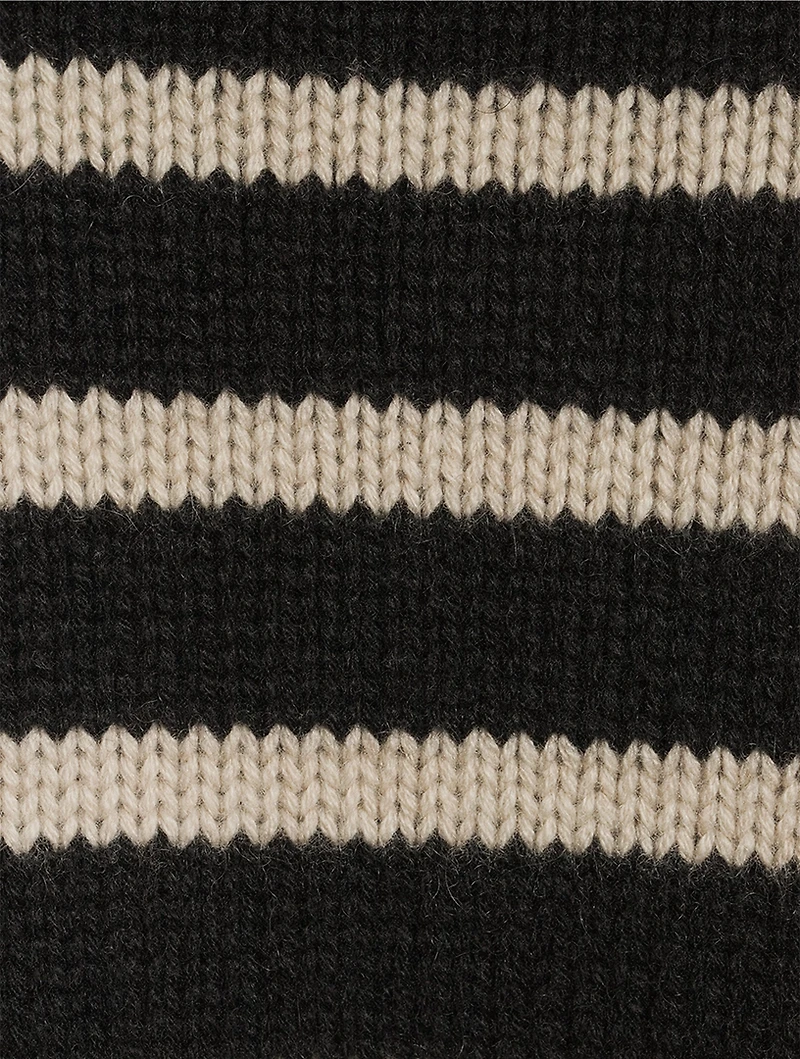 Fleur Cashmere Turtleneck Sweater Stripe