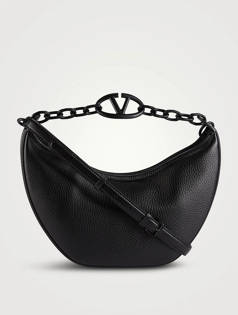 Small VLogo Moon Leather Shoulder Bag