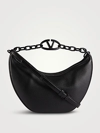 Small VLogo Moon Leather Shoulder Bag