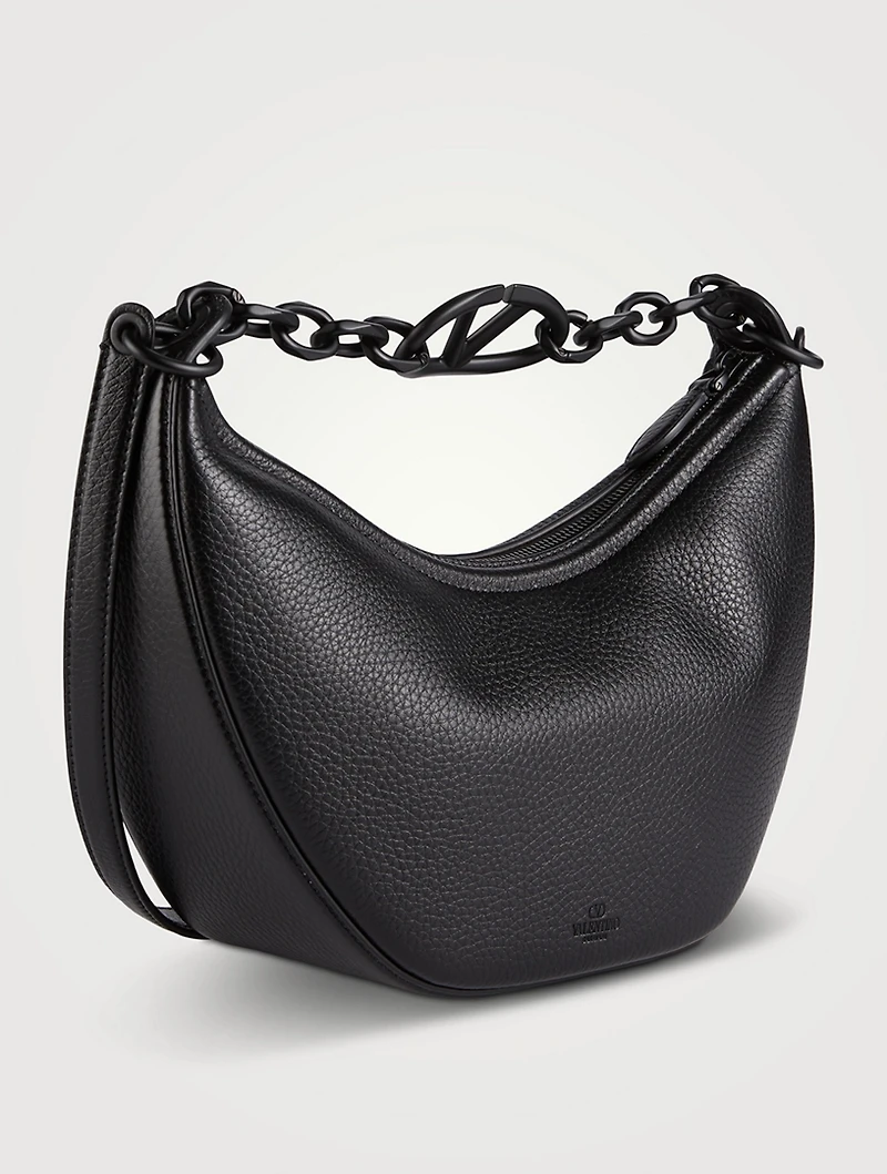 Small VLogo Moon Leather Shoulder Bag