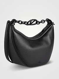 Small VLogo Moon Leather Shoulder Bag