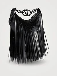 Mini VLogo Moon Fringe Leather Shoulder Bag