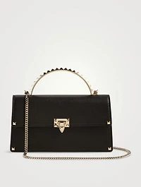 Mini Rockstud Leather Top Handle Bag