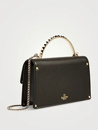 Mini Rockstud Leather Top Handle Bag