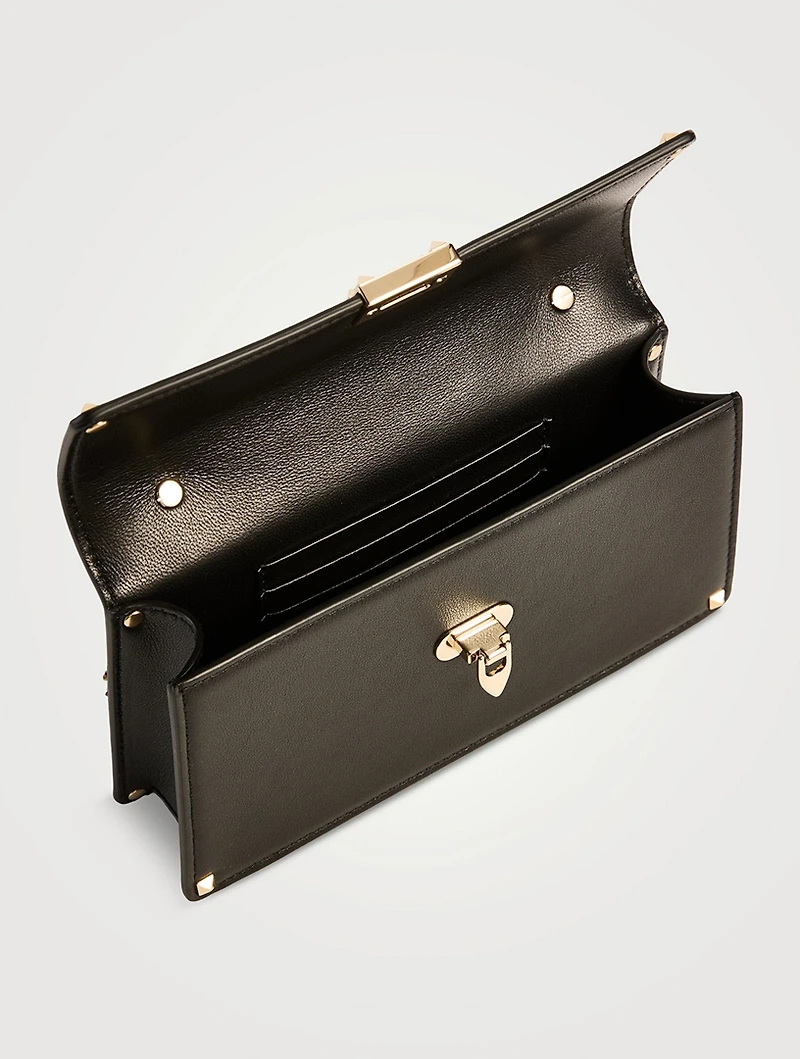 Mini Rockstud Leather Top Handle Bag