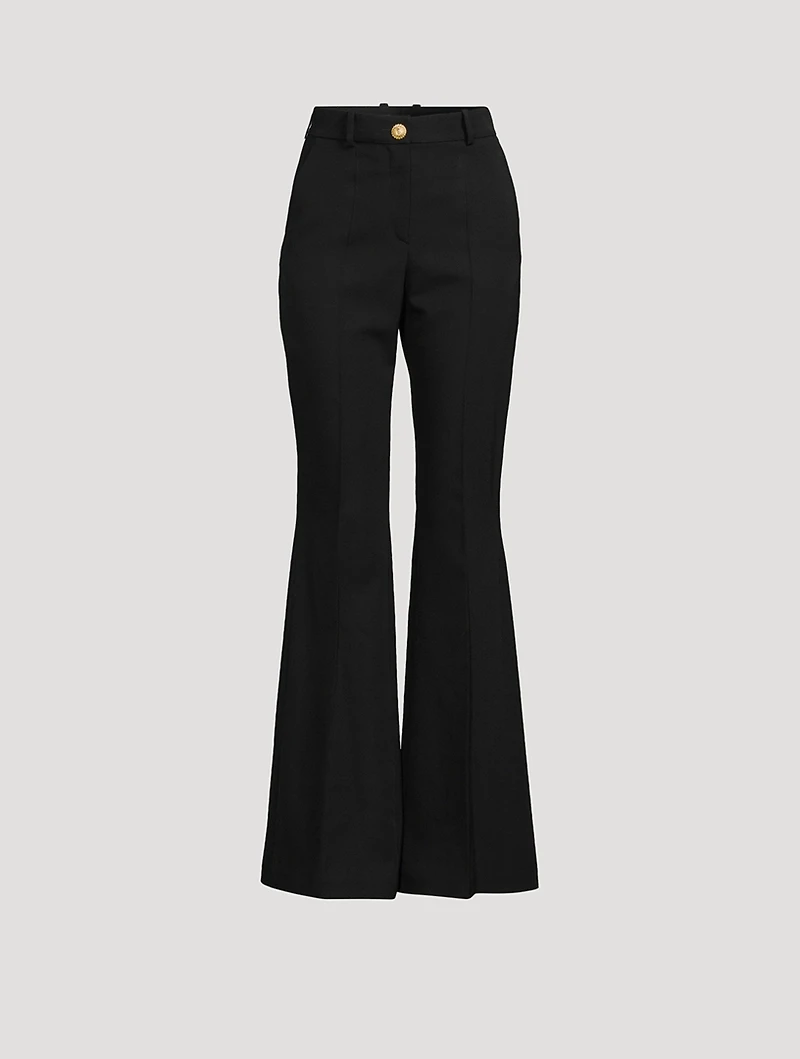 Grain de Poudre Wool Flare Trousers