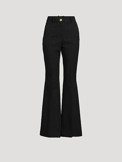 Grain de Poudre Wool Flare Trousers