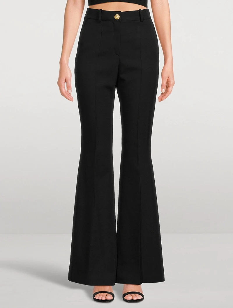 Grain de Poudre Wool Flare Trousers
