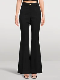 Grain de Poudre Wool Flare Trousers