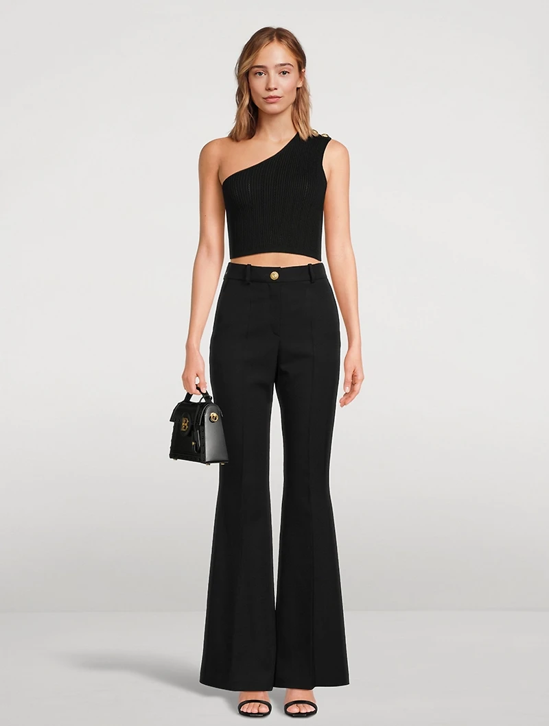 Grain de Poudre Wool Flare Trousers